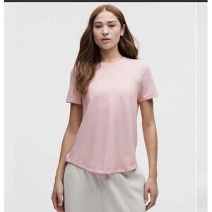 🍋 Lululemon Love Crewneck T Shirt Pink Blush Mink Berry  16 $48 Short Sleeve